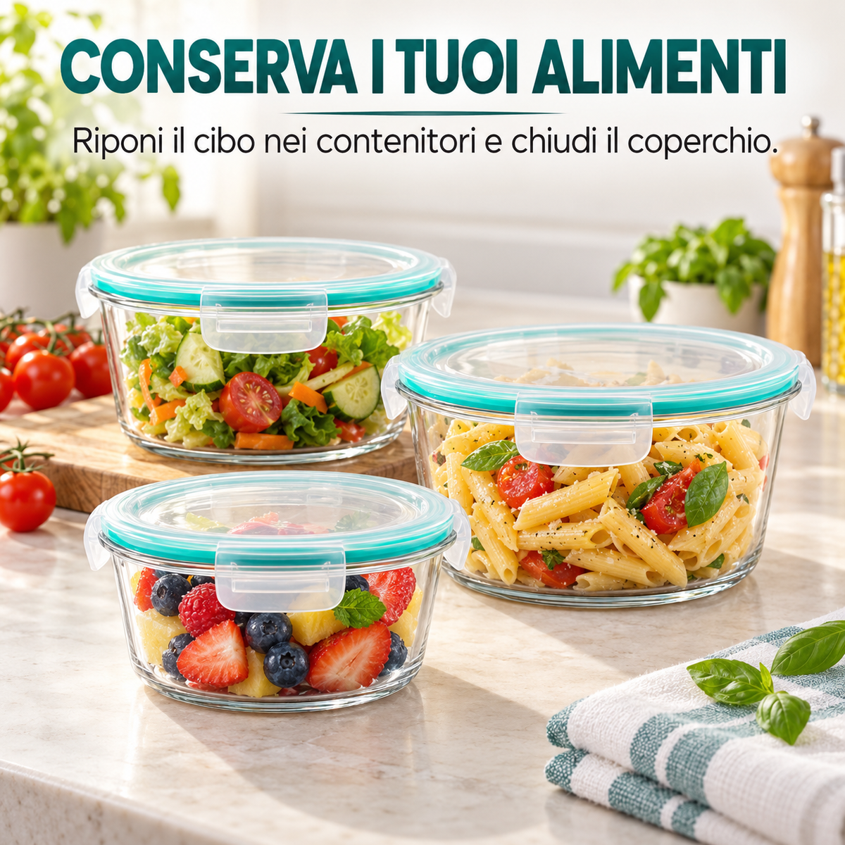 Contenitori in vetro per alimenti