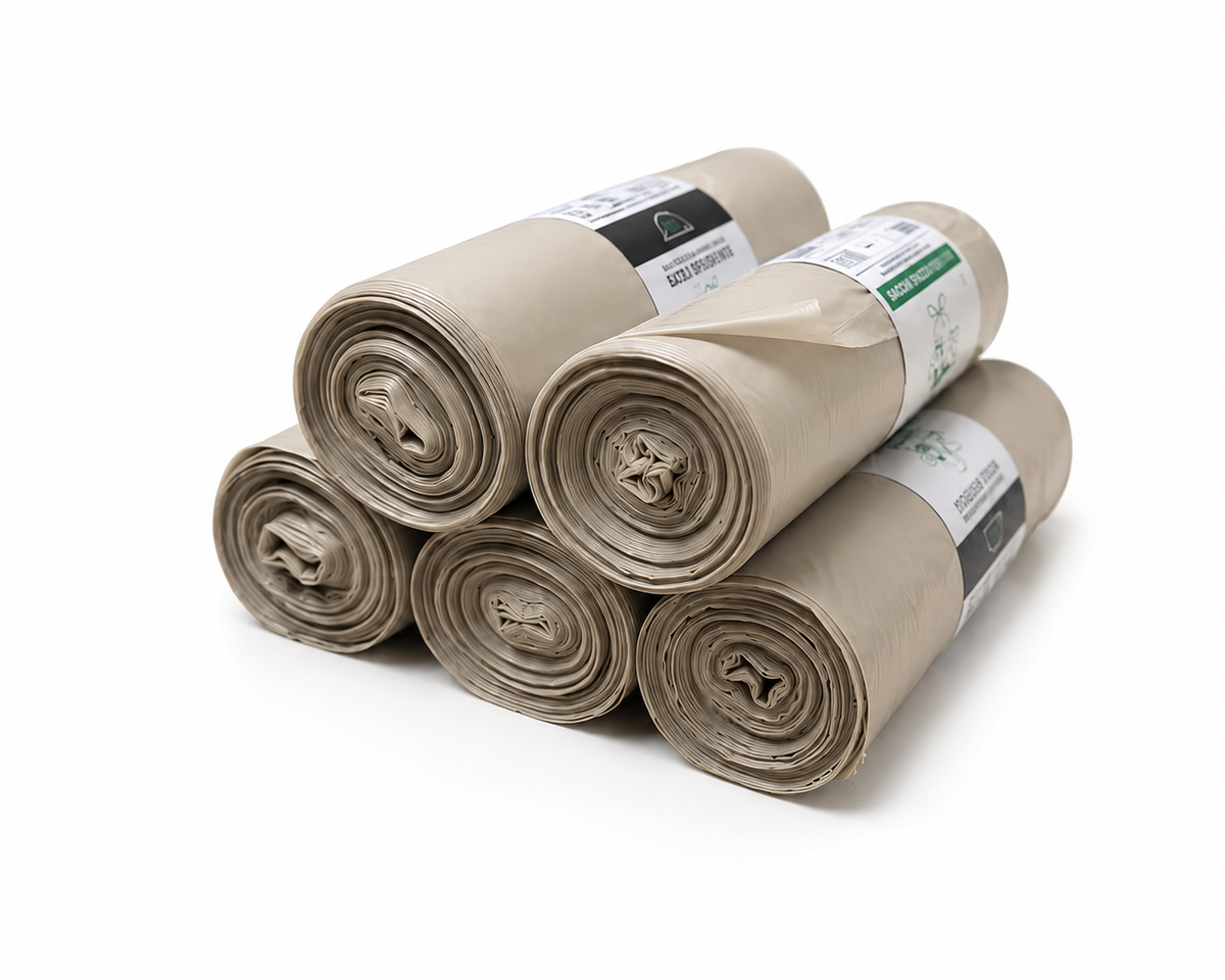 45 Sacchi Ambra Trasparenti Grandi Resistenti misura 90x120 cm in Plastica HDPE, 130 litri, Sacchetti indifferenziata, Buste spazzatura, Bustoni immondizia condominiali, 5 Rotoli da 9 Buste