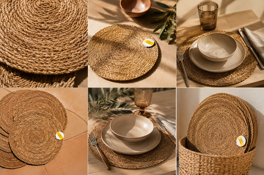 Set 6 tovagliette rotonde in fibra naturale – 34 cm