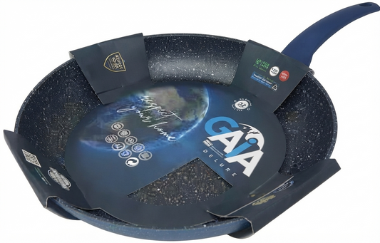 Padella 28 cm Antiaderente Effetto Pietra Senza Nickel GAIA Deluxe Alta Qualità(Misure Disponibili: da 16 a 32, Adatta a Tutti i Piani di Cottura: Induzione, Gas, Elettrico e Vetrroceramica