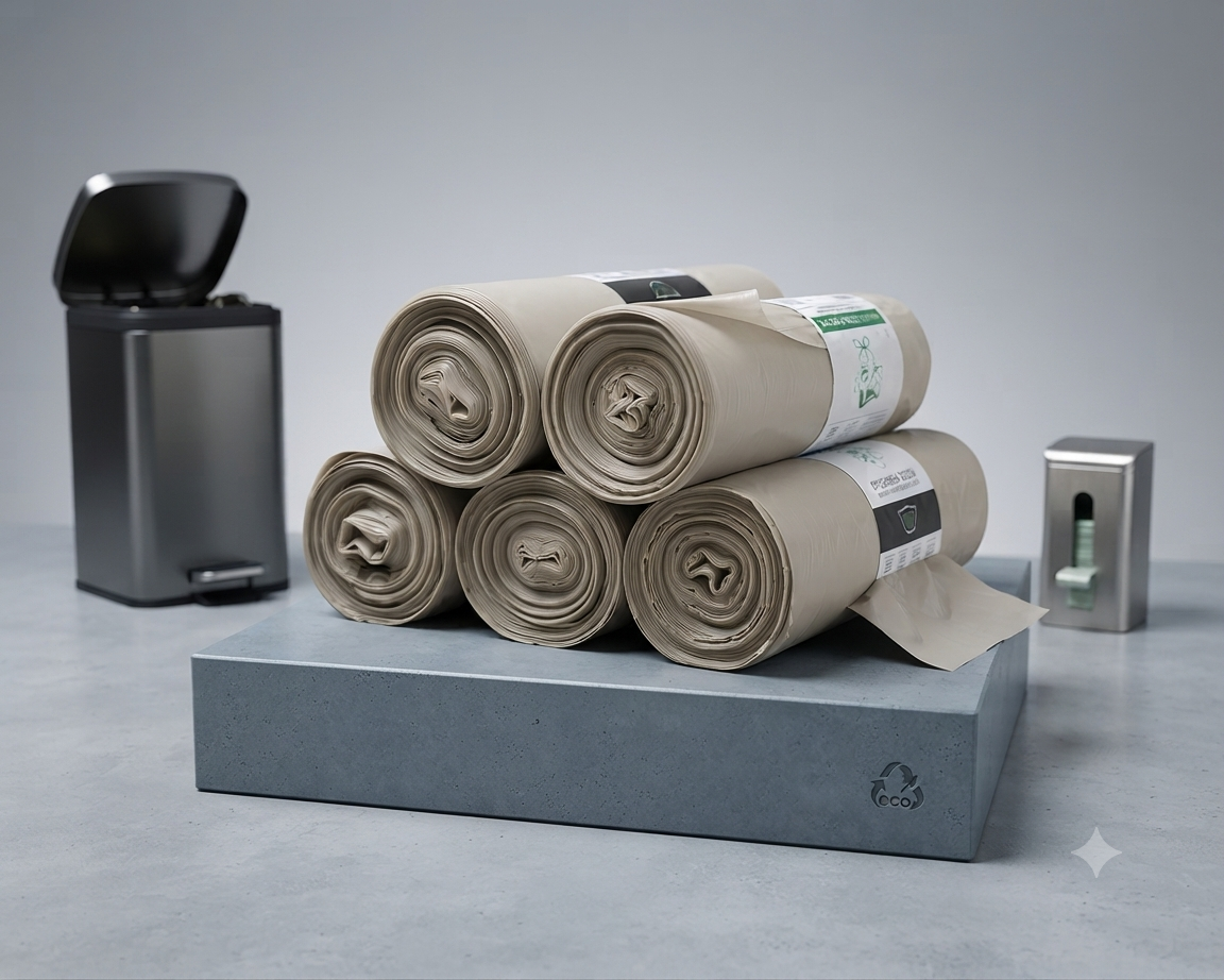 45 Sacchi Ambra Trasparenti Grandi Resistenti misura 90x120 cm in Plastica HDPE, 130 litri, Sacchetti indifferenziata, Buste spazzatura, Bustoni immondizia condominiali, 5 Rotoli da 9 Buste