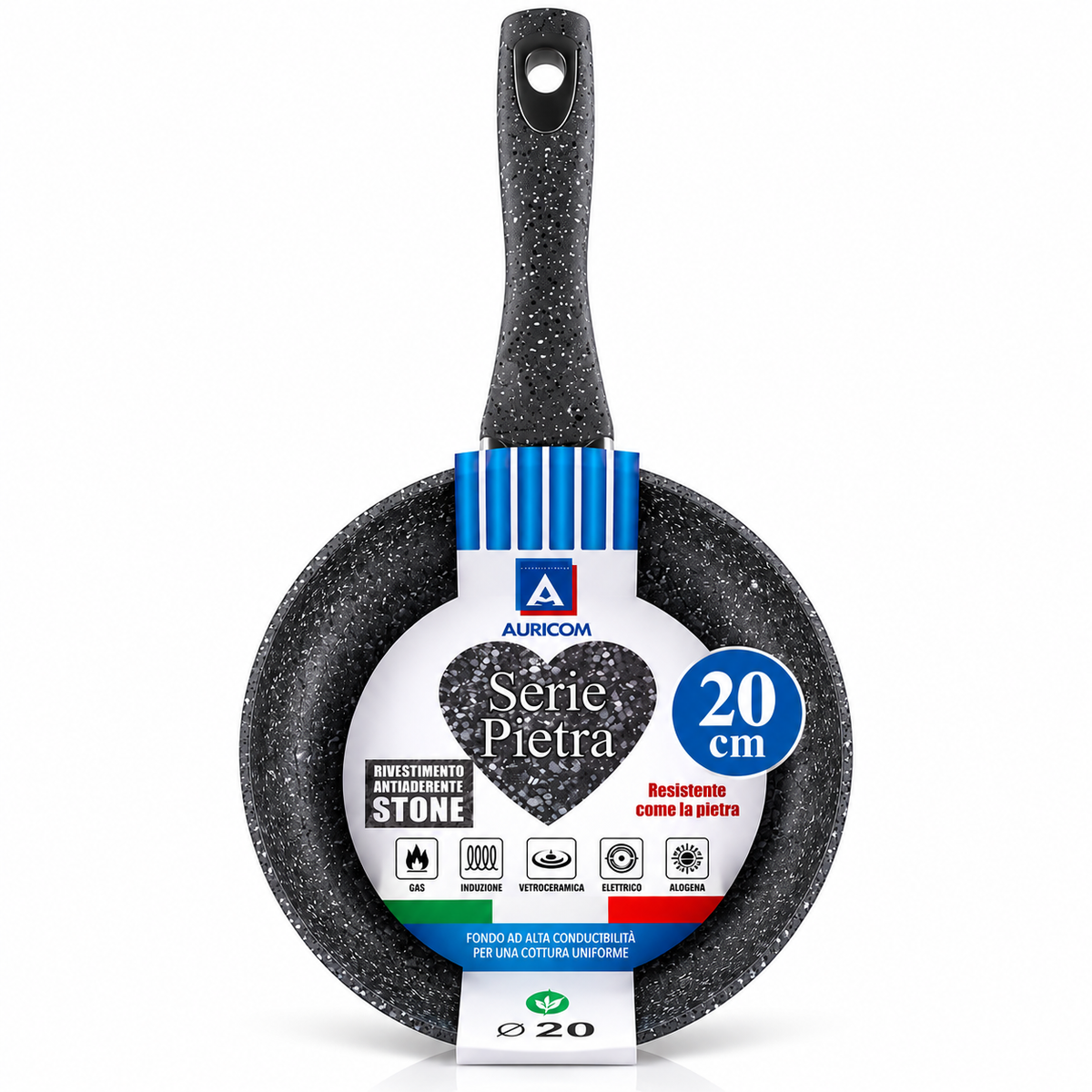 Padella antiaderente Auricom Serie Pietra – Diametri da 20 a 30 cm