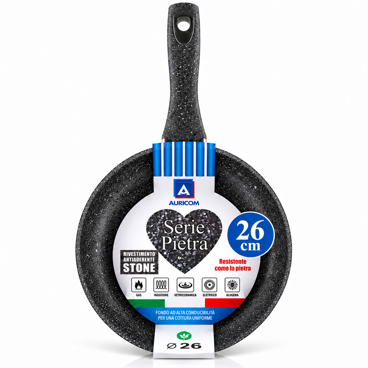 Padella antiaderente Auricom Serie Pietra – Diametri da 20 a 30 cm