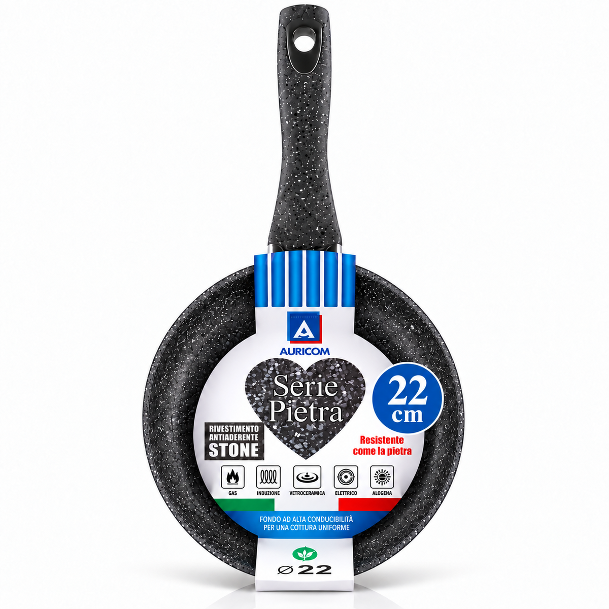 Padella antiaderente Auricom Serie Pietra – Diametri da 20 a 30 cm