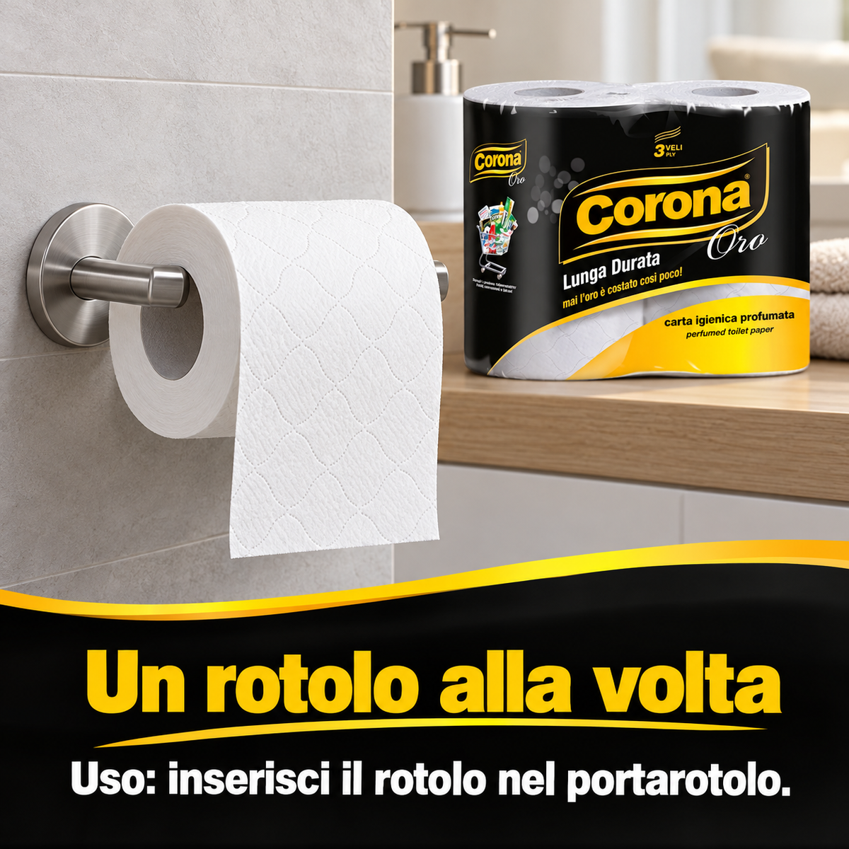 12 rotoloni carta Corona Oro 3 veli