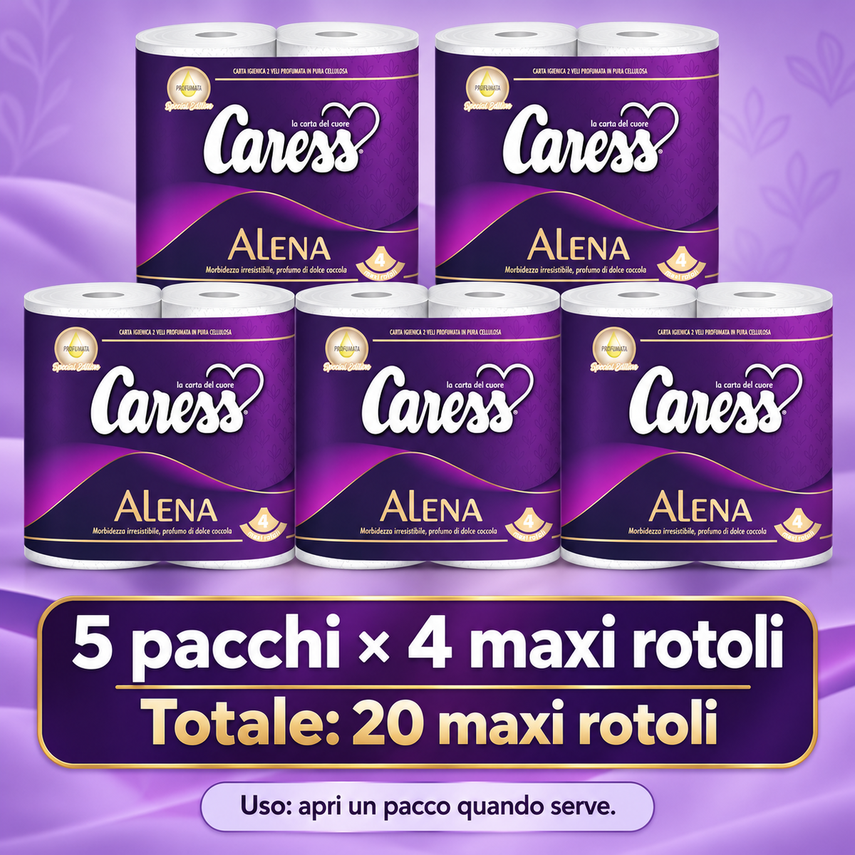 20 maxirotoli carta igienica Caress Alena profumata – 2 veli