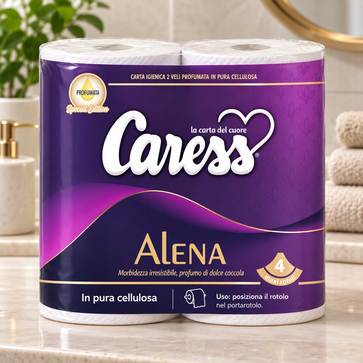 20 maxirotoli carta igienica Caress Alena profumata – 2 veli