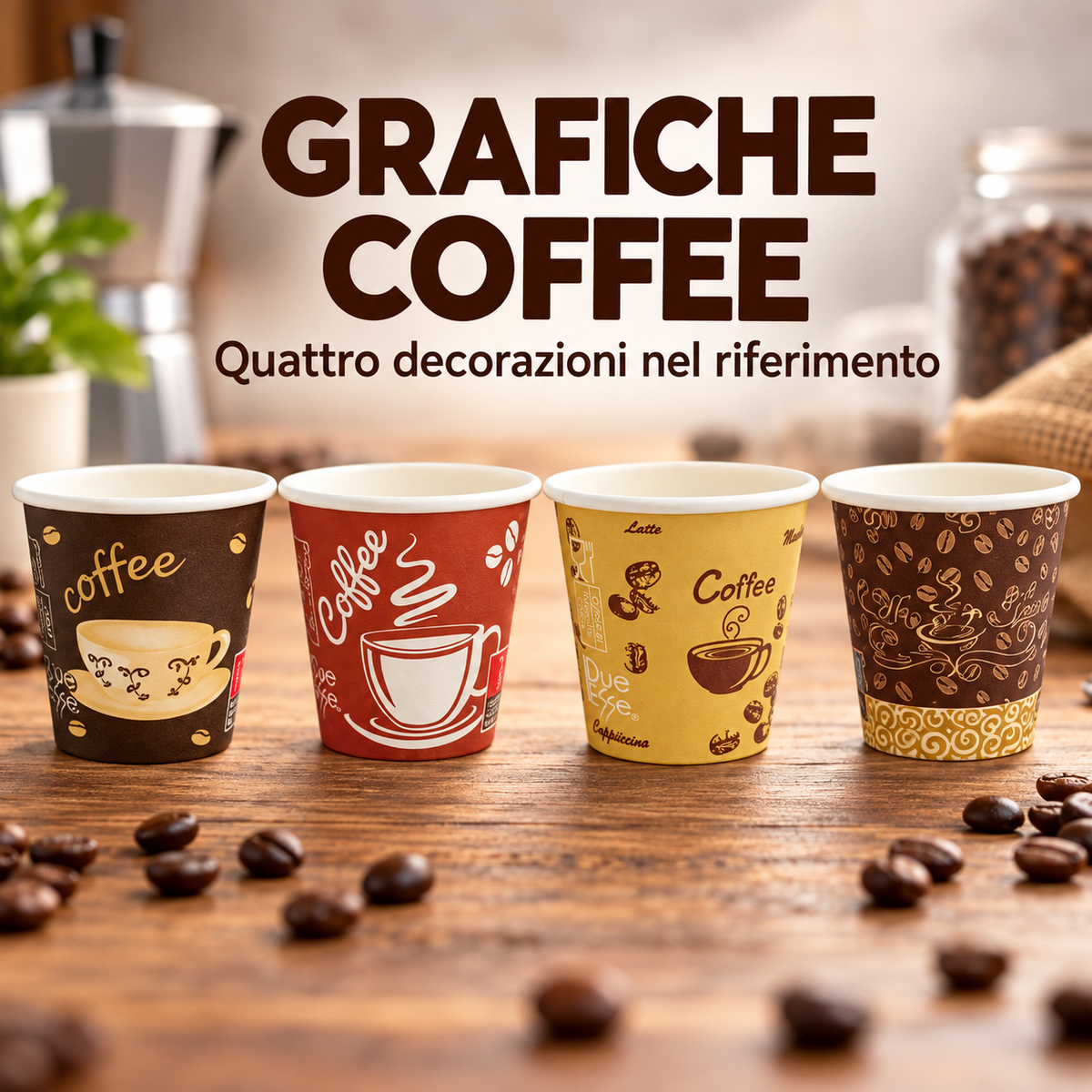 500 bicchierini da caffè in carta 75 ml – grafiche Coffee