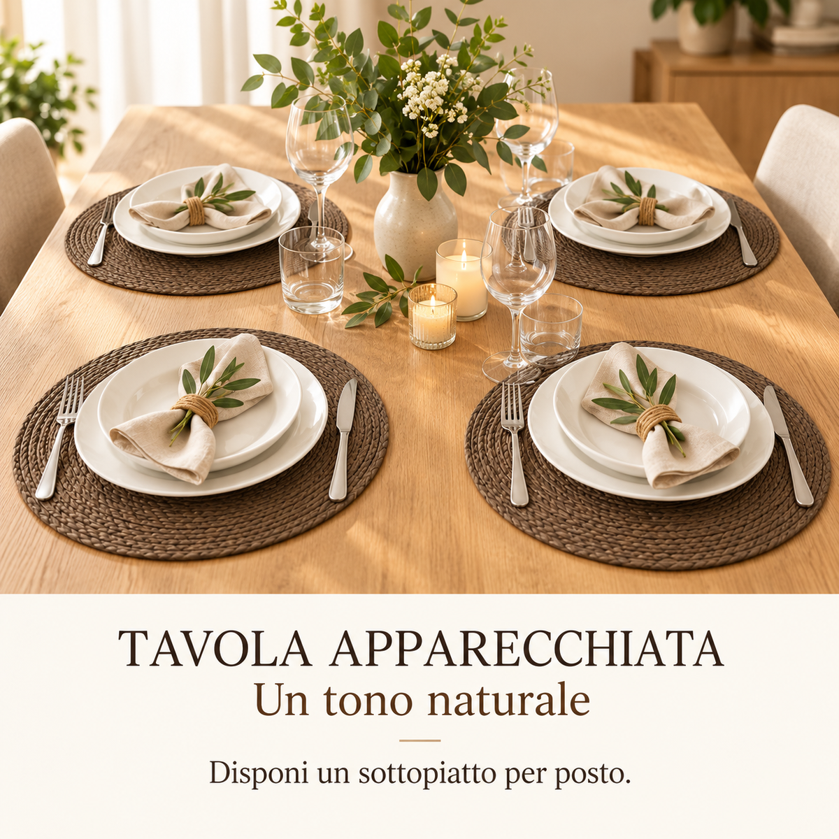 Set di 6 tovagliette rotonde intrecciate – Diametro 38 cm, disponibili in Marrone, Beige e Rosso